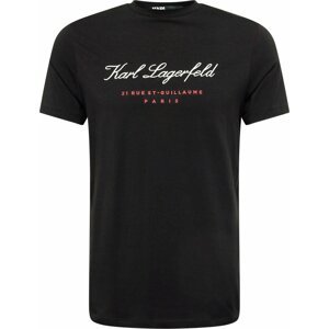 Tričko Karl Lagerfeld světle červená / černá / bílá