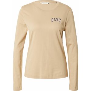 Tričko Gant čokoládová / khaki / bílá
