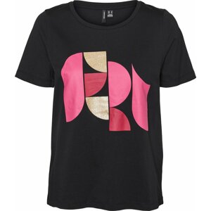 Tričko 'CONNIE' Vero Moda zlatá / pitaya / světle růžová / černá