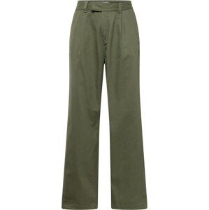 Kalhoty se sklady v pase Calvin Klein Jeans zelená