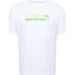 Tričko Calvin Klein Jeans Plus limetková / bílá