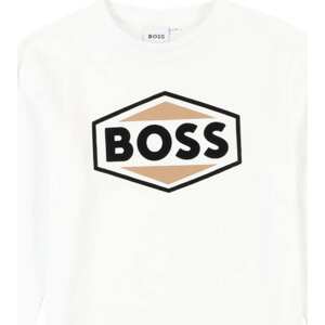 Tričko BOSS Kidswear hnědá / černá / bílá