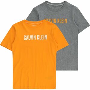 Tričko Calvin Klein Jeans šedý melír / oranžová / bílá