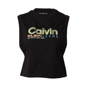 Calvin Klein Jeans Top pastelová modrá / světle zelená / černá / bílá
