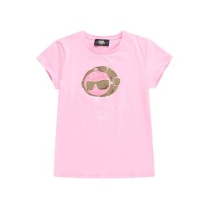 Karl Lagerfeld Tričko khaki / růžová / světle růžová / bílá
