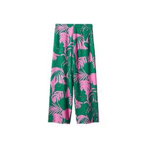 MANGO Kalhoty 'Mila' zelená / růžová