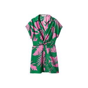 MANGO Košilové šaty 'Mila' zelená / pink