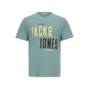 Jack & Jones Plus Tričko 'COAST' tyrkysová / žlutá / černá