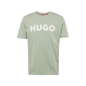 HUGO Tričko 'Dulivio' pastelově zelená / bílá