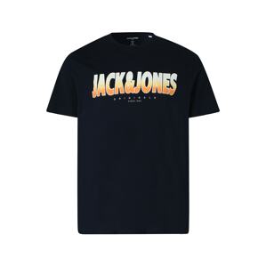 Jack & Jones Plus Tričko námořnická modř / oranžová / bílá