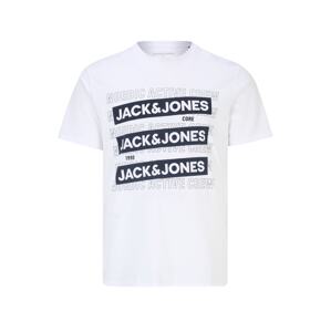 Jack & Jones Plus Tričko 'SPIRIT' námořnická modř / bílá