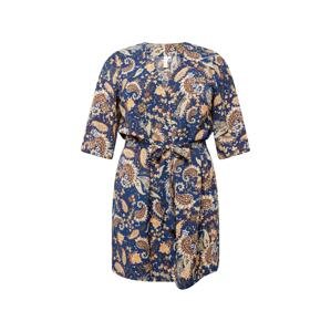 ONLY Carmakoma Kimono 'LUXIVA' světle béžová / marine modrá / brokátová / bílá