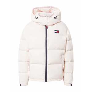 Tommy Jeans Zimní bunda 'ALASKA' námořnická modř / pastelově růžová / ohnivá červená / bílá