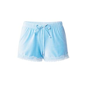 Hunkemöller Pyžamové kalhoty nebeská modř / offwhite