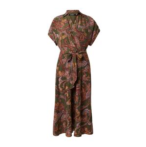 Lauren Ralph Lauren Šaty olivová / oranžová / pink / tmavě červená