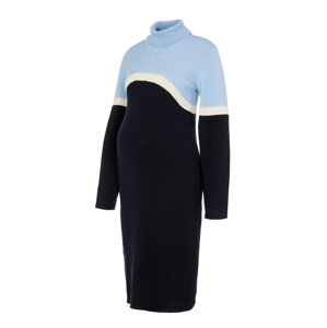 MAMALICIOUS Úpletové šaty 'TIGA' béžová / ultramarínová modř / světlemodrá