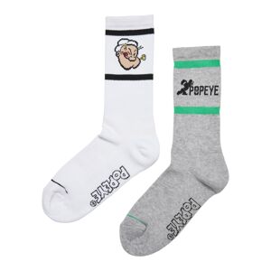 Merchcode Ponožky 'Popeye'  světle šedá / mix barev / bílá