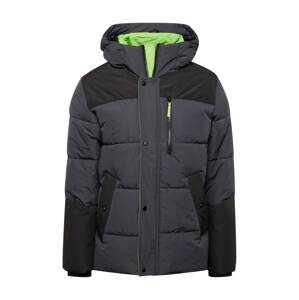EDC BY ESPRIT Zimní bunda  antracitová / svítivě zelená / černá