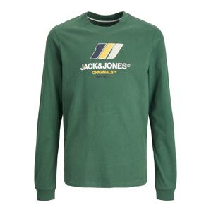 Jack & Jones Junior Tričko 'Slope'  žlutá / tmavě zelená / černá / bílá