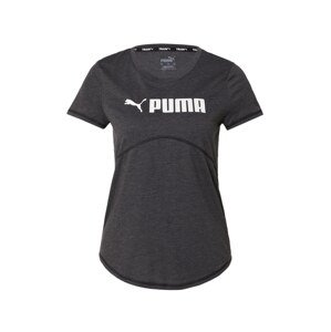 PUMA Funkční tričko 'Fit Heather Tee' černý melír / bílá