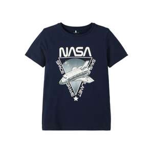 NAME IT Tričko 'SYLVESTER NASA'  kouřově modrá / noční modrá / bílá