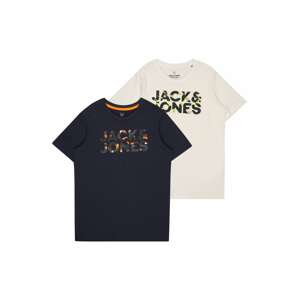 Jack & Jones Junior Tričko 'Ramp'  krémová / námořnická modř / žlutá / šedá