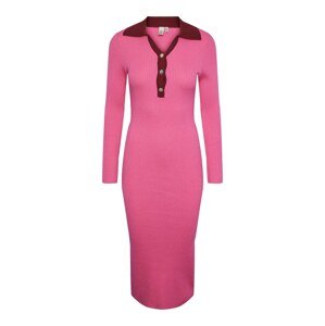Y.A.S Úpletové šaty 'Minna' světle růžová / burgundská červeň