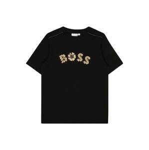 BOSS Kidswear Tričko světle hnědá / černá