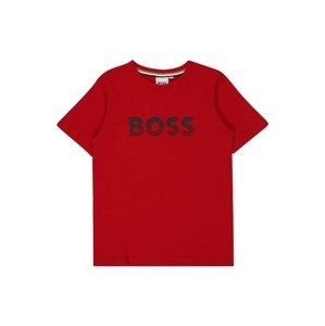 BOSS Kidswear Tričko  ohnivá červená / černá