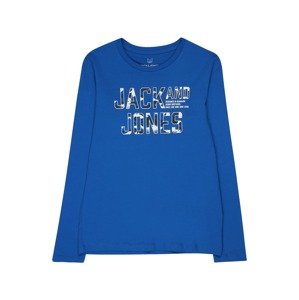 Jack & Jones Junior Tričko 'PEACE WALKER' nebeská modř / černá / bílá