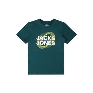 Jack & Jones Junior Tričko 'LUCA'  žlutá / tmavě zelená / bílá
