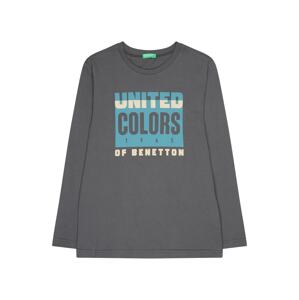 UNITED COLORS OF BENETTON Tričko  modrá / tmavě šedá / bílá