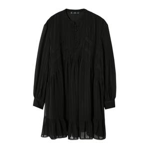 MANGO Košilové šaty 'Saruman' černá / stříbrná