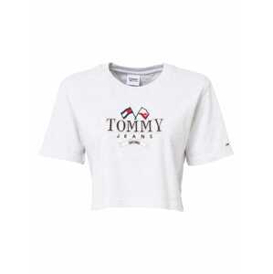 Tommy Jeans Tričko  béžová / noční modrá / šedý melír / červená