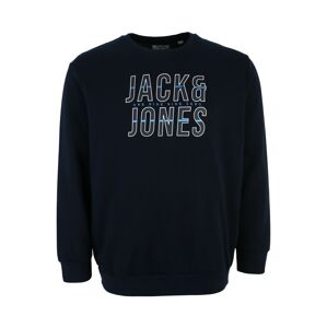 Jack & Jones Plus Mikina 'XILO'  marine modrá / námořnická modř / bílá