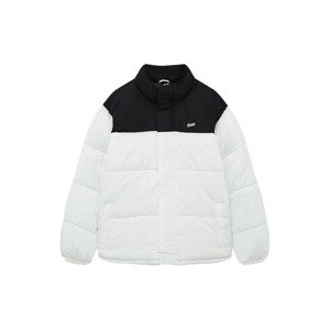 Pull&Bear Zimní bunda černá / bílá