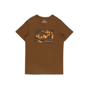 Jack & Jones Junior Tričko 'Hunter'  hnědá / oranžová / černá