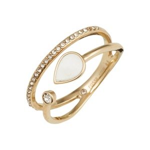 FOSSIL Prsten  zlatá / perlově bílá