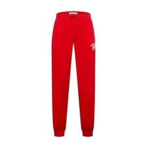 Tommy Jeans Kalhoty marine modrá / ohnivá červená / bílá