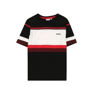 BOSS Kidswear Tričko  ohnivá červená / černá / bílá