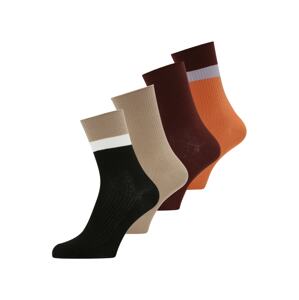 Lindex Ponožky  velbloudí / oranžová / černá / bílá