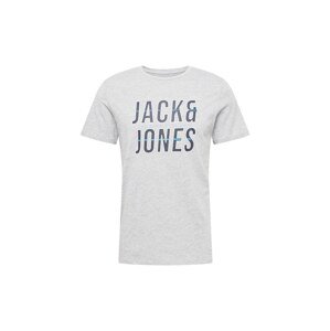 JACK & JONES Tričko 'XILO'  marine modrá / světlemodrá / šedý melír