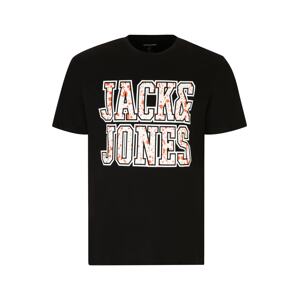 Jack & Jones Plus Tričko 'NEON'  humrová / černá / bílá