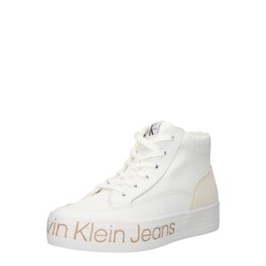 Calvin Klein Jeans Kotníkové tenisky světle hnědá / bílá