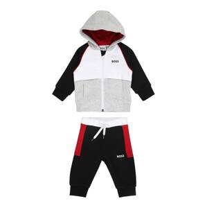 BOSS Kidswear Joggingová souprava  šedý melír / ohnivá červená / černá / bílá