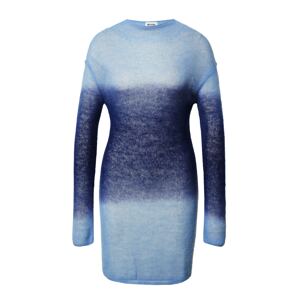 WEEKDAY Úpletové šaty 'Tini' noční modrá / světlemodrá
