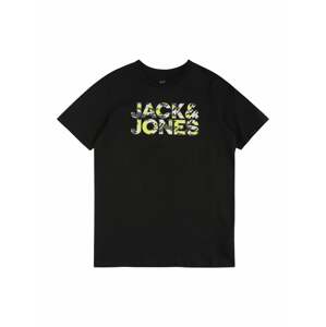 Jack & Jones Junior Tričko 'JOBBE'  šedá / kiwi / černá