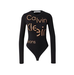 Calvin Klein Jeans Tričkové body 'BOLD'  světle hnědá / černá
