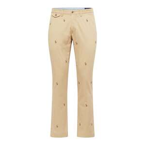 Polo Ralph Lauren Chino kalhoty 'BEDFORD' světlemodrá / hnědá / světle hnědá / bílá