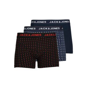 JACK & JONES Boxerky  námořnická modř / ohnivá červená / černá / bílá